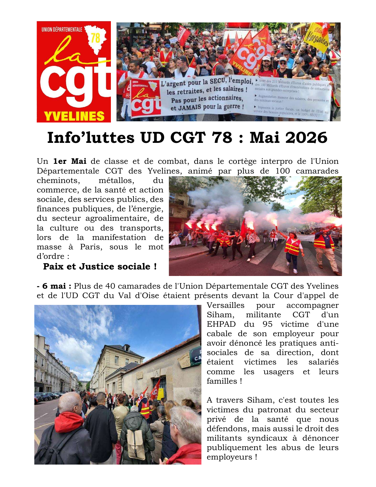 Aperçu — Info’luttes UD CGT 78 : Mai 2026