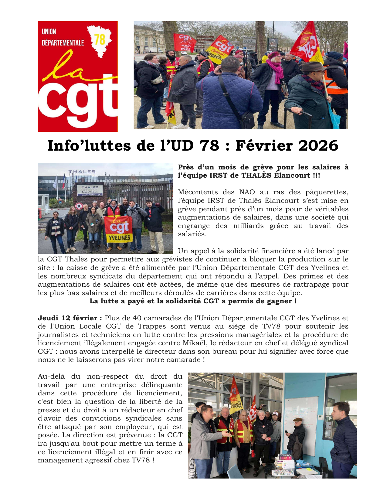 Aperçu — Info’luttes de l’UD 78 : Février 2026